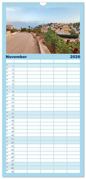 Produktbild: Familienplaner 2026 - Costa Blanca. Schroffe Felsen und schillerndes Mittelmeer mit 5 Spalten (Wandkalender, 21 x 45 cm) CALVENDO