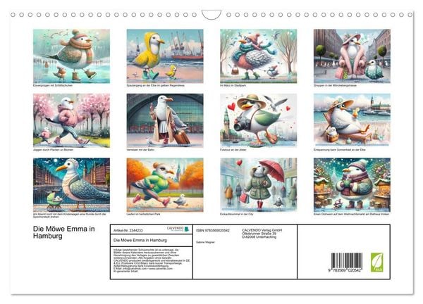 Produktbild: Die M&ouml;we Emma in Hamburg (Wandkalender 2027 DIN A3 quer), CALVENDO Monatskalender