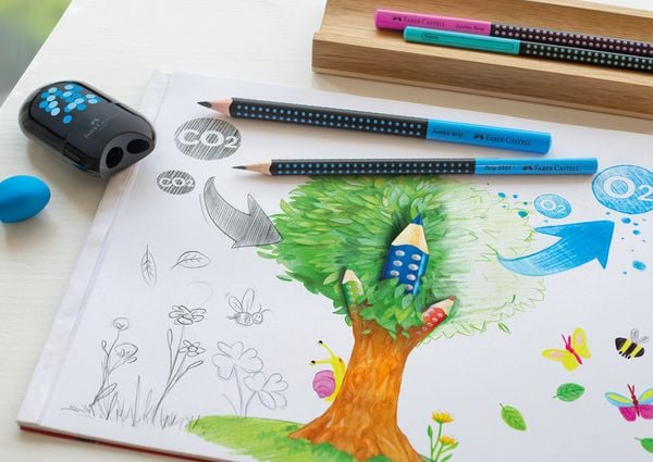 Produktbild: Faber-Castell Bleistift Jumbo Grip Two sw/t&uuml;rkis