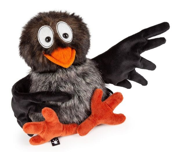 Sigikid 43158 - Vogel Corvo Lungo, BeastsTown, Plüsch-Kuscheltier, 24 cm
