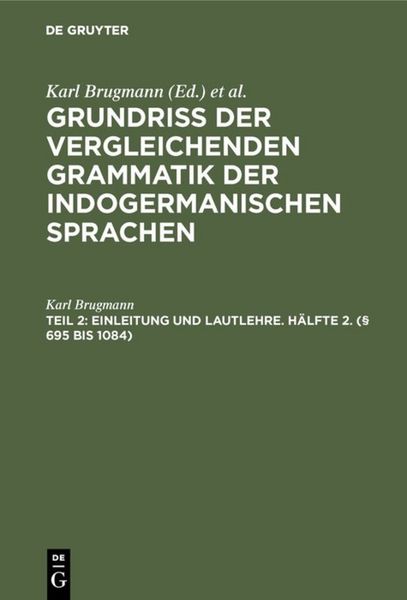 Produktbild: Einleitung und Lautlehre. H&auml;lfte 2. (&sect; 695 bis 1084)