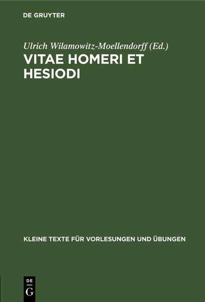 Produktbild: Vitae Homeri et Hesiodi