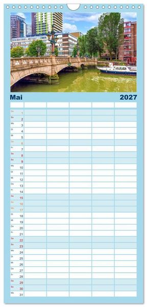 Produktbild: Familienplaner 2027 - Rotterdam - modern und pulsierend mit 5 Spalten (Wandkalender, 21 x 45 cm) CALVENDO