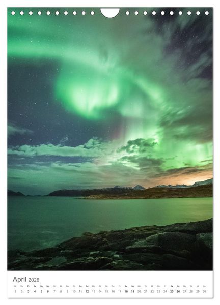 Produktbild: Nordlichter &ndash; Farbenspiel der Nacht (Wandkalender 2026 DIN A4 hoch), CALVENDO Monatskalender