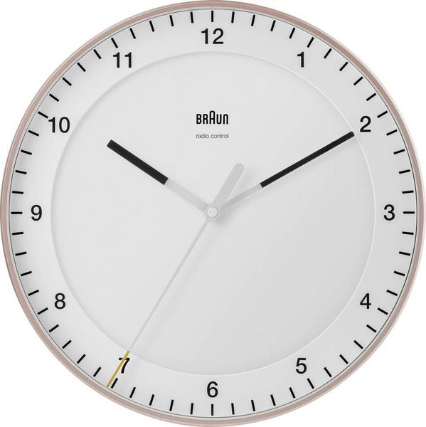 Produktbild: Braun 67110 Funk Wanduhr 330mm Pink, Wei&szlig;