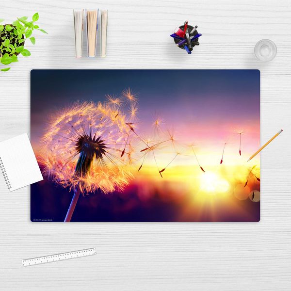 Produktbild: Cover-your-desk Schreibtischunterlage f&uuml;r Kinder und Erwachsene Pusteblume im Sonnenlicht, aus hochwertigem Vinyl , 60 x 40 cm