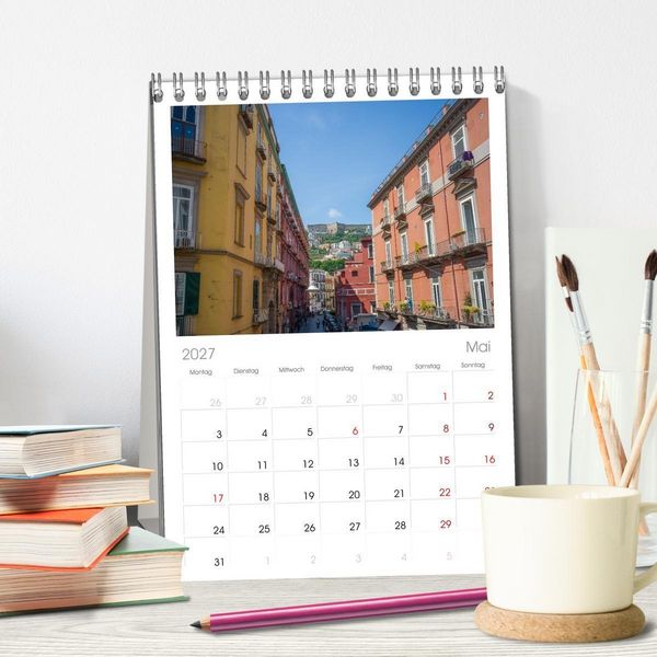 Produktbild: Tischplaner 2027 - Wundersch&ouml;nes Neapel - Bella Napoli (A5 Tischkalender zum Aufstellen) CALVENDO