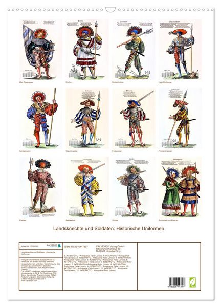 Produktbild: Landsknechte und Soldaten: Historische Uniformen (Wandkalender 2026 DIN A2 hoch), CALVENDO Monatskalender