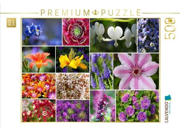 CALVENDO Puzzle Staudenblumen Collage | 500 Teile Lege-Größe 48 × 36 cm Foto-Puzzle für Erwachsene