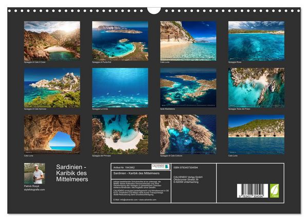 Produktbild: Sardinien - Karibik des Mittelmeers (Wandkalender 2026 DIN A3 quer), CALVENDO Monatskalender
