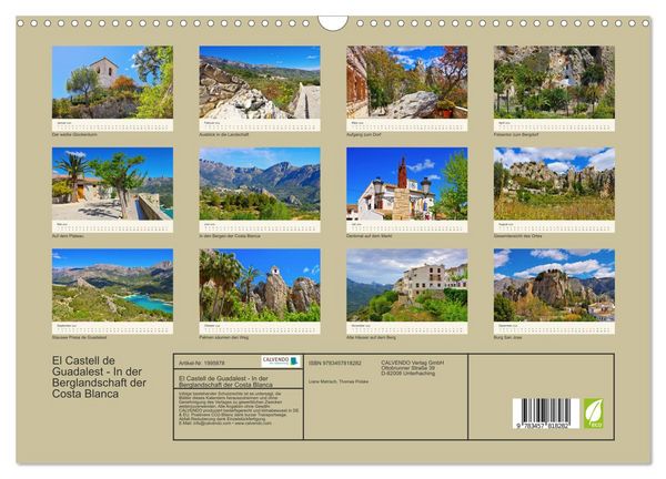 Produktbild: El Castell de Guadalest - In der Berglandschaft der Costa Blanca (Wandkalender 2026 DIN A3 quer), CALVENDO Monatskalender