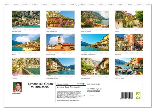 Produktbild: Limone sul Garda - Traumreiseziel (hochwertiger Premium Wandkalender 2026 DIN A2 quer), Kunstdruck in Hochglanz