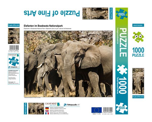 Produktbild: CALVENDO Puzzle Elefanten im Bwabwata Nationalpark | 1000 Teile Lege-Gr&ouml;&szlig;e 64x48cm Foto-Puzzle f&uuml;r gl&uuml;ckliche Stunden