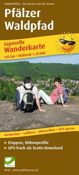 Produktbild: Publicpress Leporello Wanderkarte Pf&auml;lzer Waldpfad 1:25.000