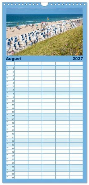 Produktbild: Familienplaner 2027 - Sylt s&uuml;chtig mit 5 Spalten (Wandkalender, 21 x 45 cm) CALVENDO