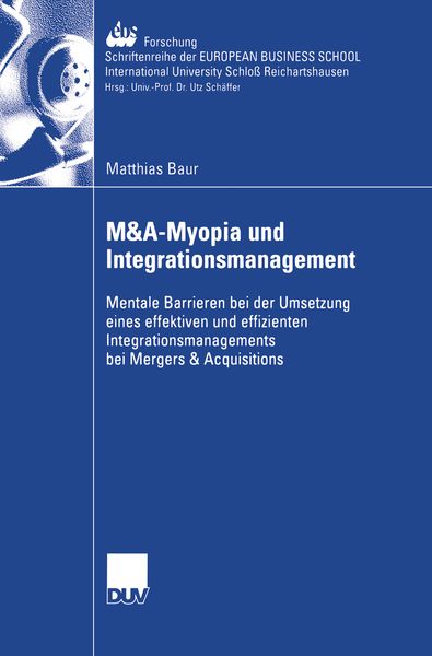 Produktbild: M&A-Myopia und Integrationsmanagement