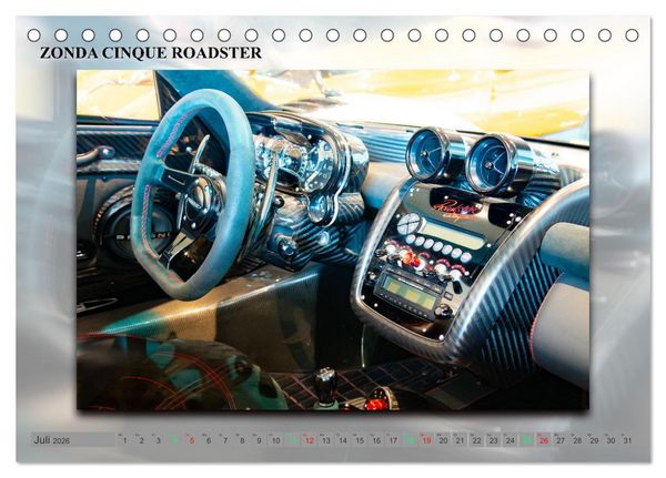 Produktbild: Pagani italienische Automobilkunst (Tischkalender 2026 DIN A5 quer), CALVENDO Monatskalender