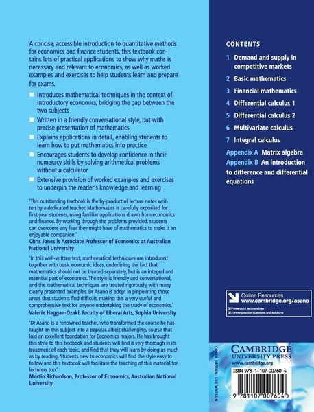 Produktbild: An Introduction to Mathematics for Economics