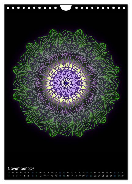 Produktbild: Mandala-Kalender 2026 (Wandkalender 2026 DIN A4 hoch), CALVENDO Monatskalender