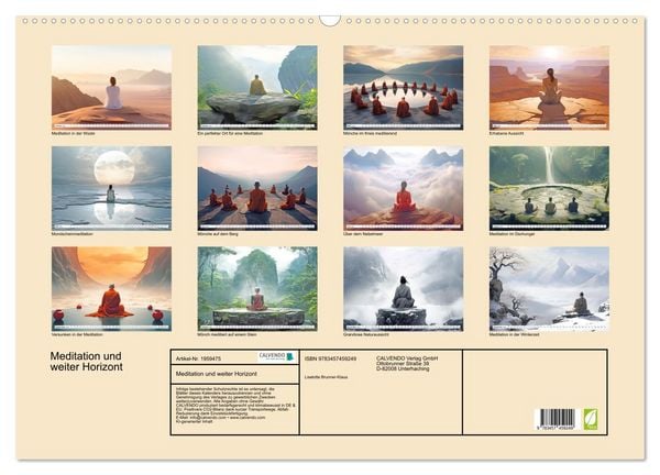 Produktbild: Meditation und weiter Horizont (Wandkalender 2026 DIN A2 quer), CALVENDO Monatskalender