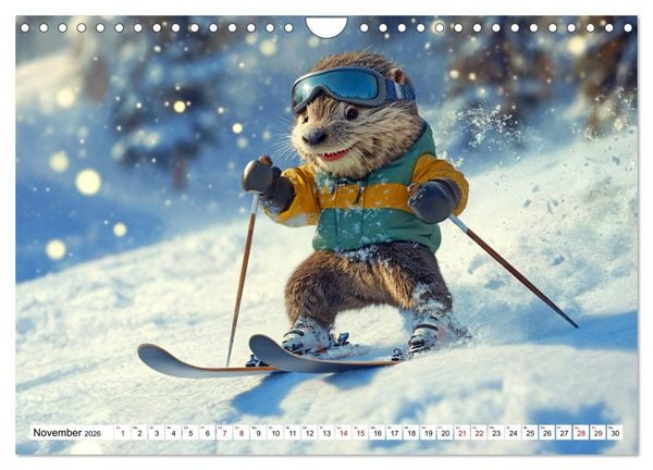 Produktbild: Otterwegs - 12 Monate tierischer Urlaubsspa&szlig; (Wandkalender 2026 DIN A4 quer), CALVENDO Monatskalender