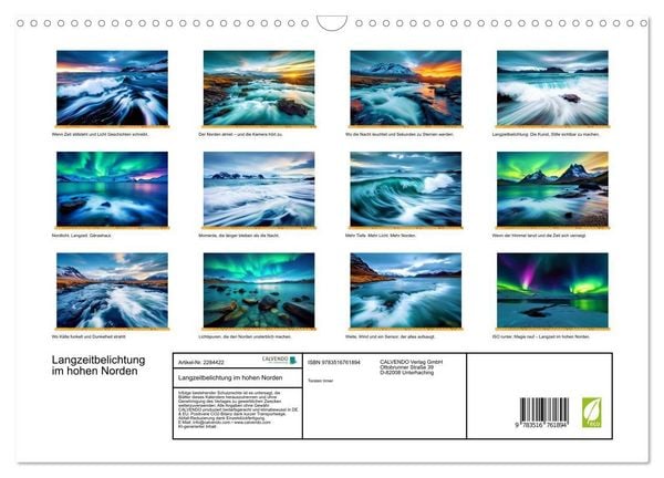 Produktbild: Langzeitbelichtung im hohen Norden (Wandkalender 2027 DIN A3 quer), CALVENDO Monatskalender