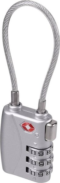 Produktbild: Sygonix SY-5044450 Kabelschloss 33mm TSA Silber Zahlenschloss