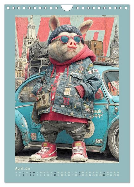 Produktbild: Street Hogz. Charakterschweine mit Haltung (Wandkalender 2026 DIN A4 hoch), CALVENDO Monatskalender