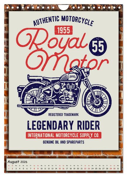 Produktbild: Motorrad - nostalgische Momente (Wandkalender 2026 DIN A4 hoch), CALVENDO Monatskalender