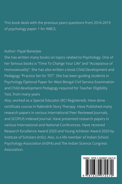 Produktbild: Previous Years Solved Papers-Psychology Paper 1