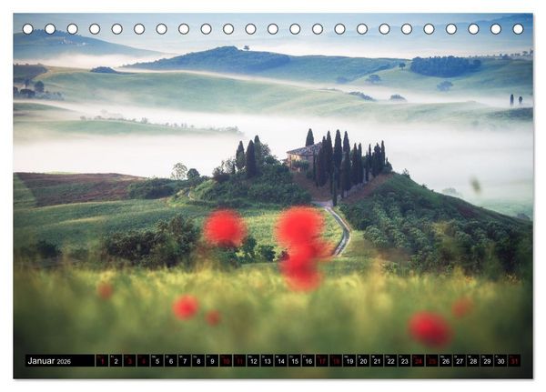 Produktbild: DIE TOSKANA IM FR&Uuml;HLING (Tischkalender 2026 DIN A5 quer), CALVENDO Monatskalender
