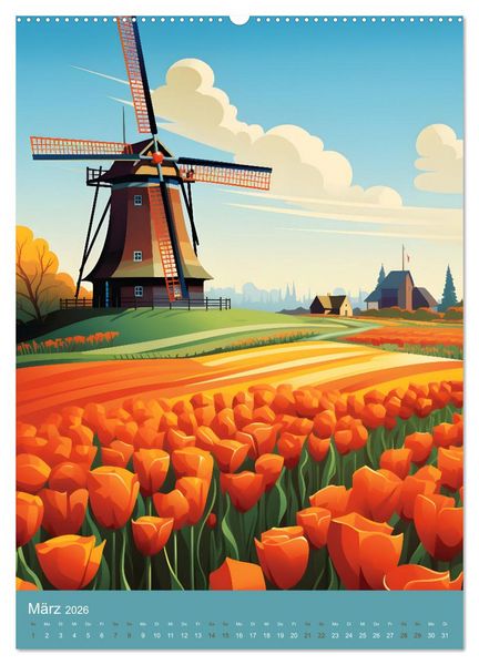 Produktbild: Fantasievolle Idylle (Wandkalender 2026 DIN A2 hoch), CALVENDO Monatskalender