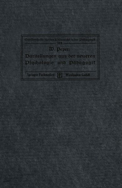 Produktbild: Darstellungen aus der neueren Psychologie und P&auml;dagogik