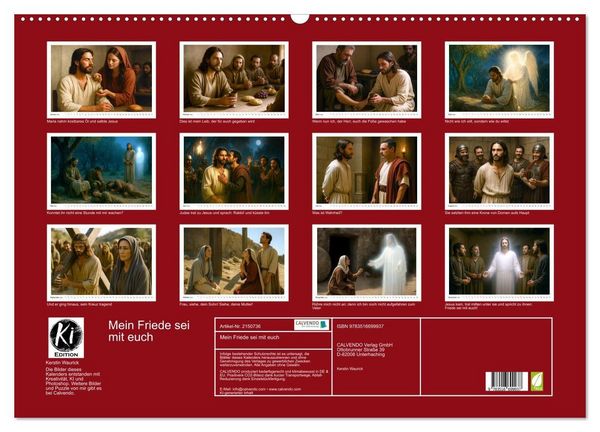 Produktbild: Mein Friede sei mit euch (Wandkalender 2026 DIN A2 quer), CALVENDO Monatskalender