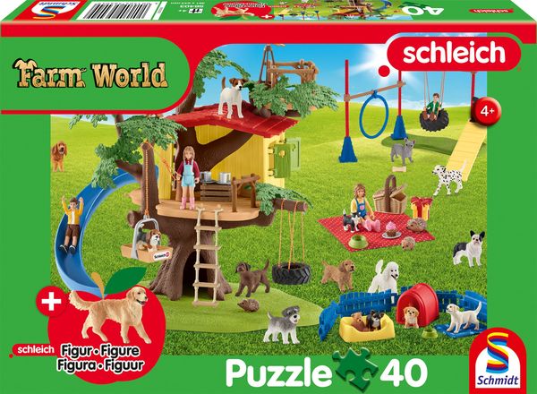 Produktbild: SCHLEICH Farm World, Fr&ouml;hliche Hunde, 40 Teile, mit Add-on (eine Original Figur)