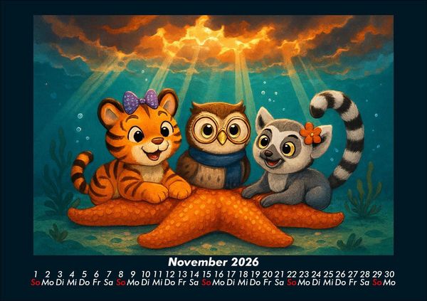 Produktbild: Tina, Ollie & Lulu - Unterwasserwelten 2026 Fotokalender DIN A5