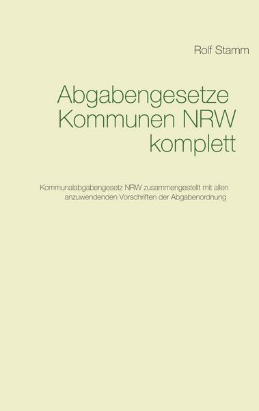 Produktbild: Abgabengesetze Kommunen NRW komplett