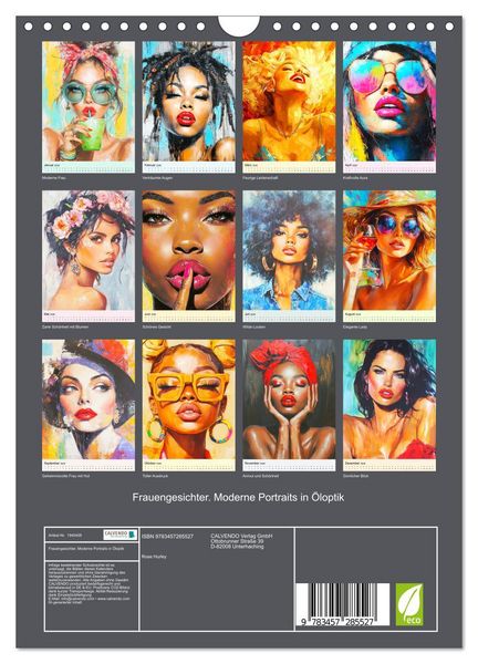 Produktbild: Frauengesichter. Moderne Portraits in &Ouml;loptik (Wandkalender 2026 DIN A4 hoch), CALVENDO Monatskalender