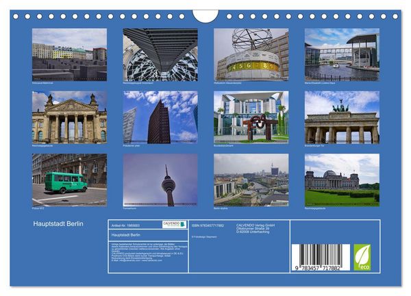 Produktbild: Hauptstadt Berlin (Wandkalender 2026 DIN A4 quer), CALVENDO Monatskalender