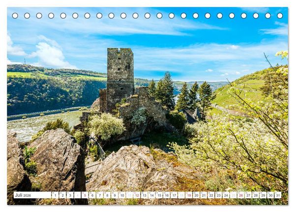 Produktbild: Kaub - Romantische Stadt am Rhein (Tischkalender 2026 DIN A5 quer), CALVENDO Monatskalender