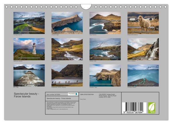Produktbild: Spectacular beauty - Faroe Islands (Wall Calendar 2026 DIN A4 landscape), CALVENDO 12 Month Wall Calendar