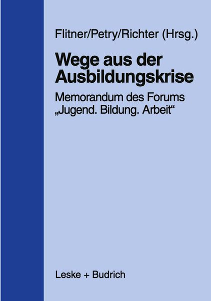Produktbild: Wege aus der Ausbildungskrise