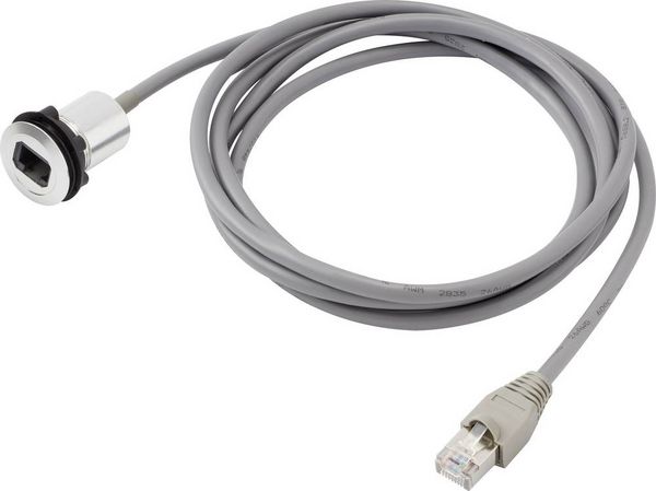 Produktbild: TRU COMPONENTS RJ45-01-BK RJ45-Einbaubuchse 1408771 Buchse, Einbau, Stecker, gerade Polzahl Sensoren 8P8C Schwarz 1 St.