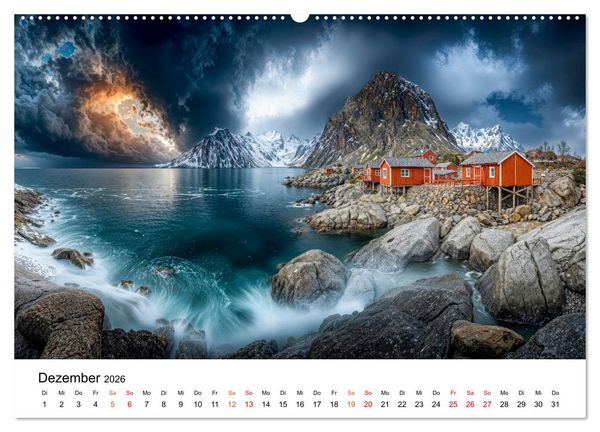 Produktbild: Lofoten - Arktische Tr&auml;ume (hochwertiger Premium Wandkalender 2026 DIN A2 quer), Kunstdruck in Hochglanz