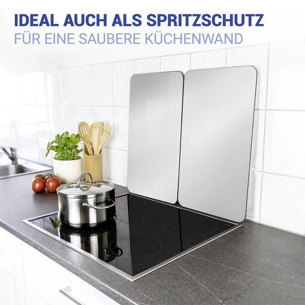 Produktbild: Herdabdeckplatte Universal Mod. Silber, 2er Set, f&uuml;r alle Herdarten geeignet