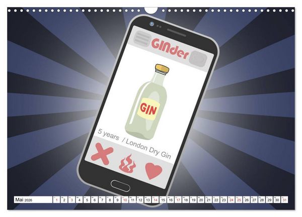 Produktbild: Gin & Tonic Die Besten Spr&uuml;che und Wortspiele (Wandkalender 2026 DIN A3 quer), CALVENDO Monatskalender
