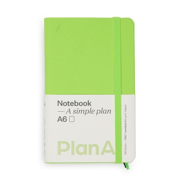 Produktbild: Notizbuch A6 Hardcover Kiwi Green Blanko, 192 Seiten