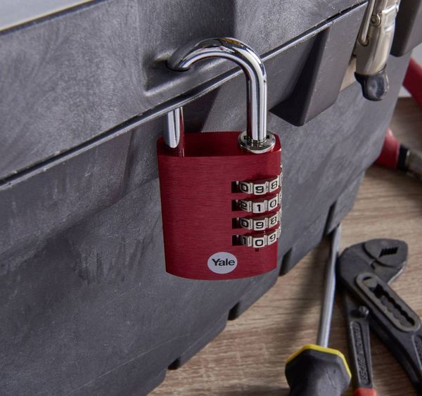 Produktbild: YALE YE3CB/38/131/1/CO Vorh&auml;ngeschloss 38mm Rot Zahlenschloss