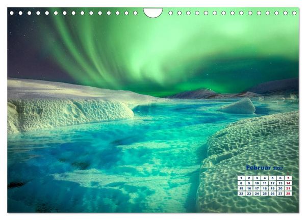 Produktbild: Faszinierende Lichterscheinungen am Himmel - Polarlichter (Wandkalender 2027 DIN A4 quer), CALVENDO Monatskalender
