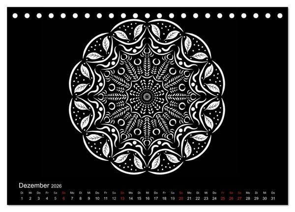 Produktbild: Entspannung und Ruhe durch Mandalas (Tischkalender 2026 DIN A5 quer), CALVENDO Monatskalender